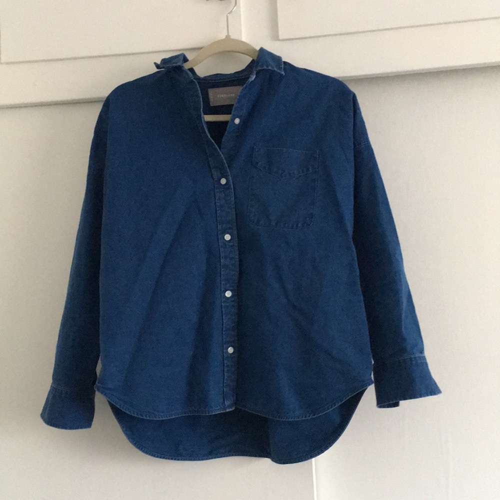 Everlane Square Jean Shirt in Medium Indigo